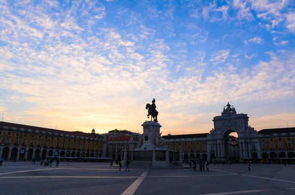 Handel square i Lissabon — Stockfoto