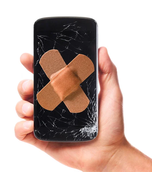 Modern smartphone in hand — Stock Photo, Image