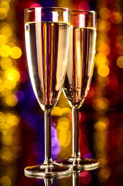 Champagne op kerstfeest — Stockfoto