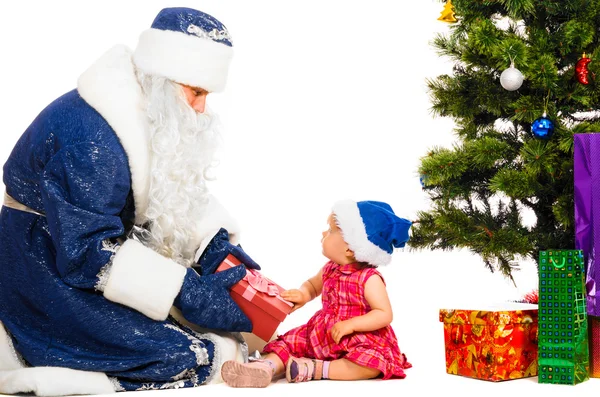 Bebê e santa claus — Fotografia de Stock