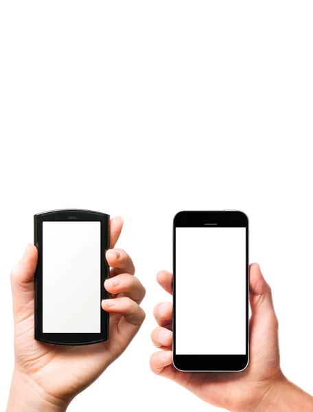 Smartphones modernos nas mãos — Fotografia de Stock