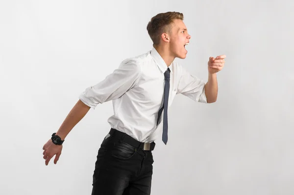 Closeup of a teenager screaming — Stock Photo, Image