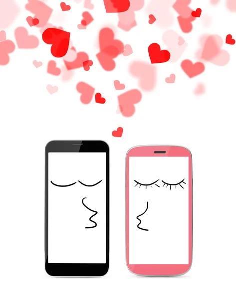 Modern smartphones are kissing — Stock Photo, Image