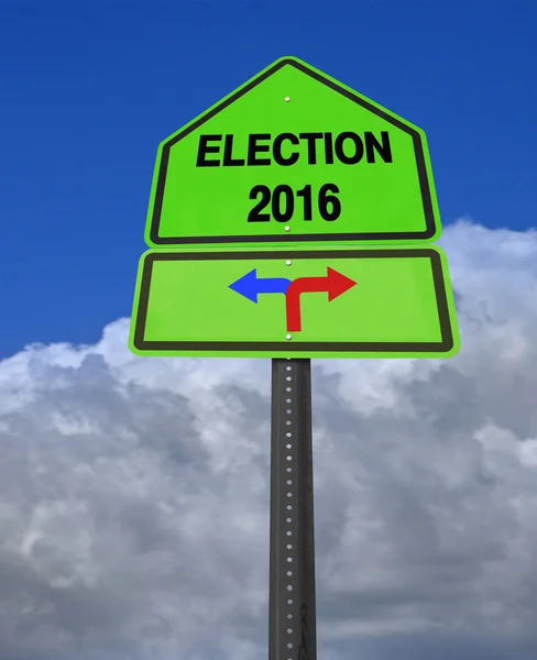 Election 2016 left or right ahead sign Royalty Free Stock Photos