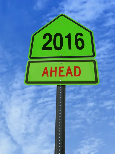 2016 ahead roadsign — Stock Photo, Image