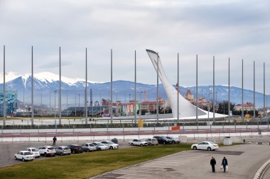 Olimpiyat meşalesinin Sochi kase. Rusya