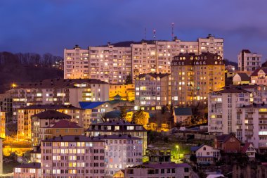 Sochi akşam manzarası. Rusya