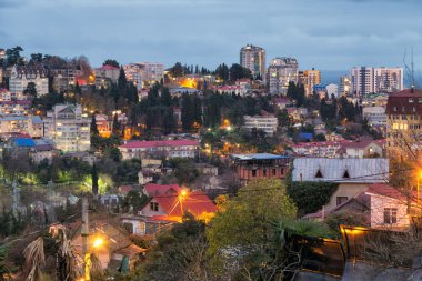 Sochi akşam manzarası. Rusya