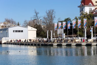 Sochi deniz liman balıkçılık. Rusya