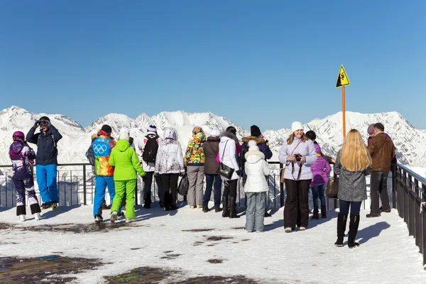 Kayak Merkezi vadi Rosa Khutor içinde. Sochi, Rusya Federasyonu — Stok fotoğraf