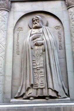 Reliefs second tier of monument to Vladimir the Great in Belgorod. Russia