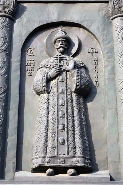 Reliefs second tier of monument to Vladimir the Great in Belgorod. Russia — Stockfoto