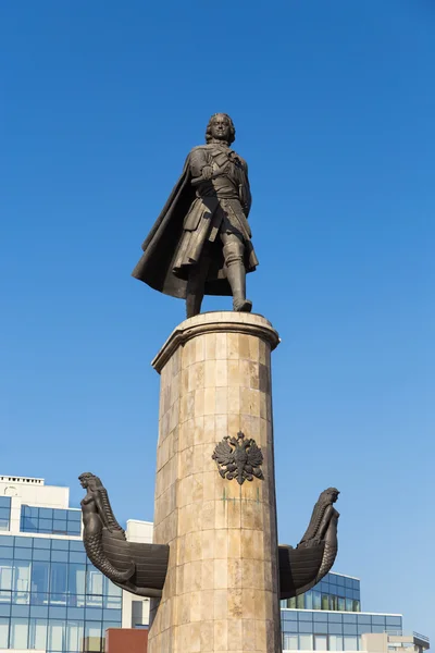 Памятник Петру I. Липецк. Россия — стоковое фото