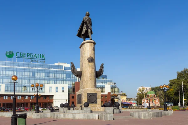 Monumento a Pietro il Grande. Lipetsk. Russia — Foto Stock
