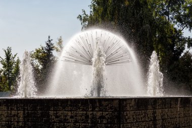 Çeşmeler Lenin Caddesi üzerinde. Lipetsk. Rusya