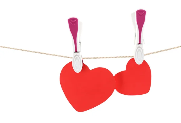 Two red hearts. — Stock Photo, Image