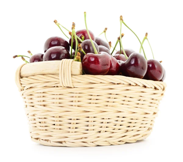 Cherries in basket. — Stock Photo, Image
