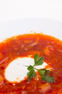 Ukraynalı borsch plaka