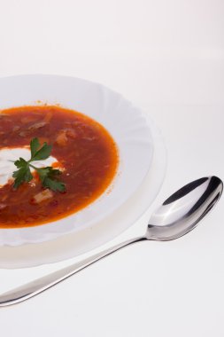Ukraynalı borsch plaka