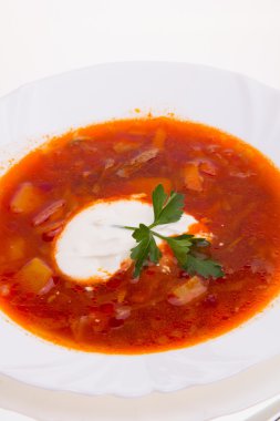Ukraynalı borsch plaka
