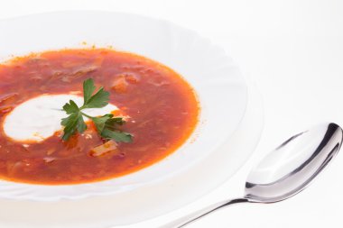 Ukraynalı borsch plaka
