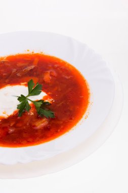 Ukraynalı borsch plaka