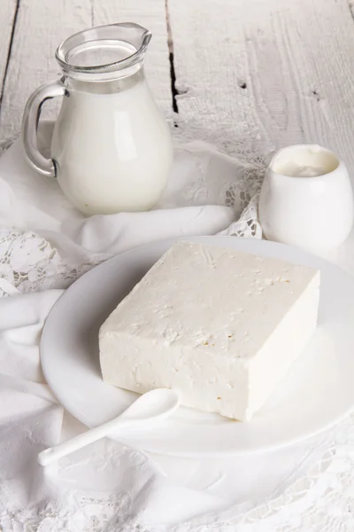 Fresh  cottage cheese — Stock Photo, Image