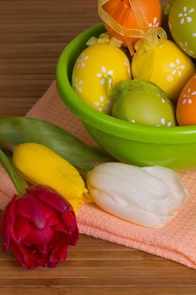 Пасхальные Яйца Весенние Цветы — стоковое фото