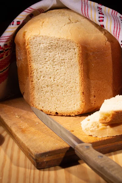 Bread Baked Home Cooked Breadmaker — Stock Photo, Image