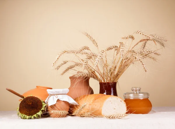 Stilleven met natuurlijke vers voedsel — Stockfoto