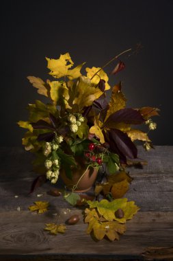 buket parlak sonbahar yaprakları