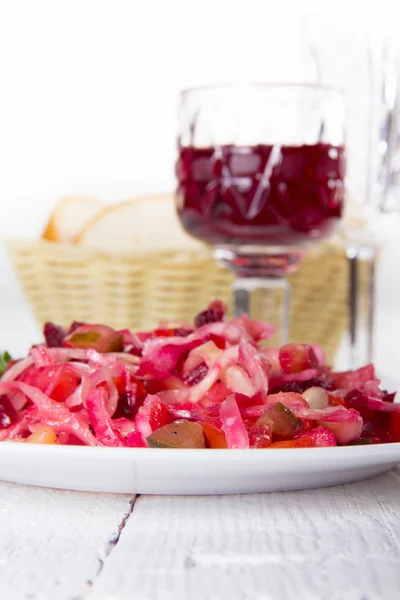 Russian vinaigrette on the festive table — Stock Photo, Image