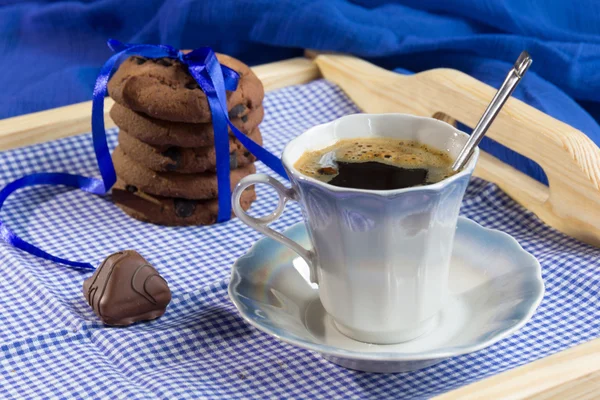 Taze kurabiye ve kahve — Stok fotoğraf