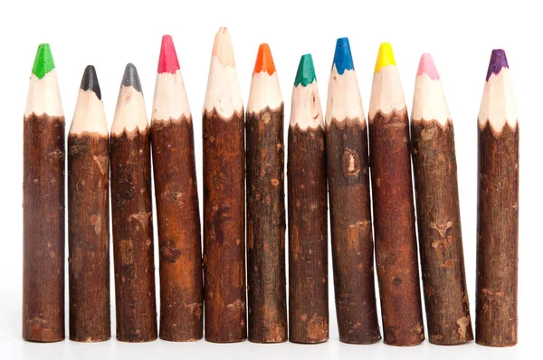 Une Image Des Crayons Couleur Sur Fond Neutre — Photo