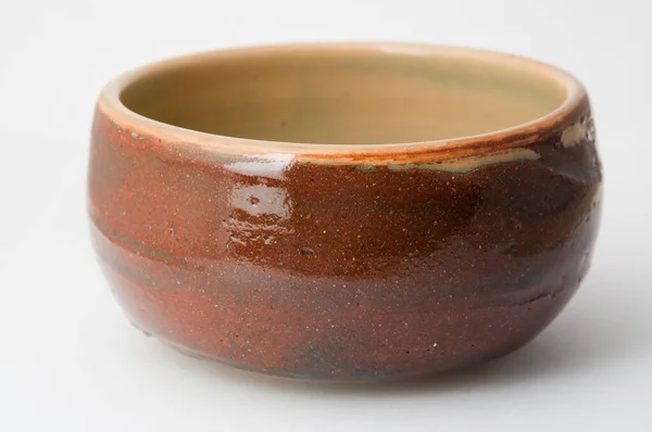 Obraz Brązowej Ręcznie Robionej Ceramiki Miski — Zdjęcie stockowe