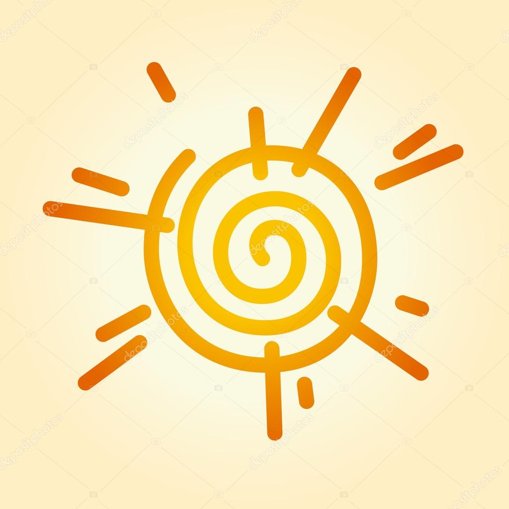 Illustrazione vettoriale di un sole stilizzato Pu² essere facilmente colorato e utilizzato nel vostro disegno — Vettoriali di blitzkrieg