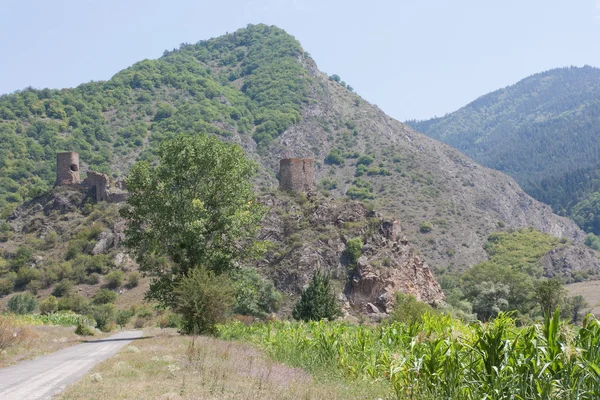 Paysage de montagne avec les ruines de la forteresse Maravilha en Géorgie du Sud — Photo