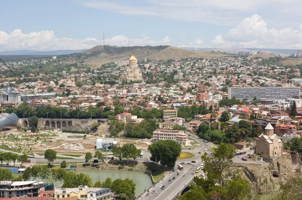 Верхний вид центральной части Тбилиси — стоковое фото