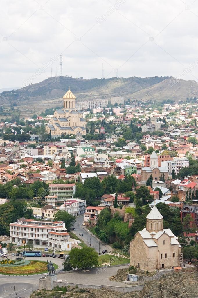 Top view of the central part of Tbilisi