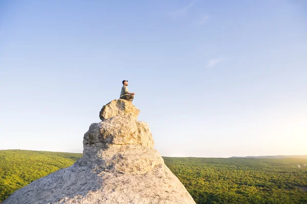 Sunset meditation — Stock Photo, Image