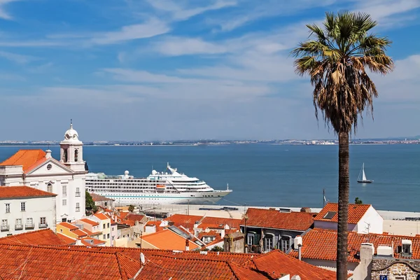 View of Lisbon city and Tagus river — Stock Photo, Image