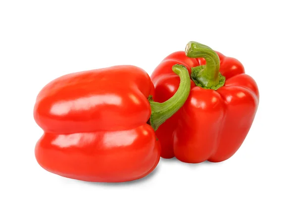 Dvě zralé červené papriky Stock Fotografie