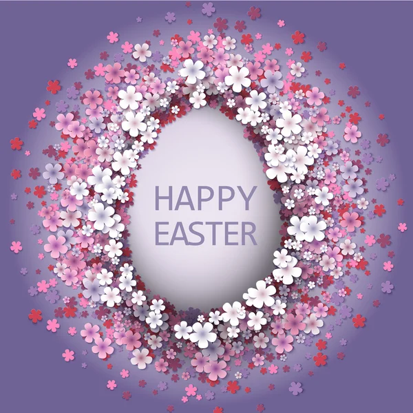 Fond de Pâques avec oeuf et fleur de printemps — Image vectorielle