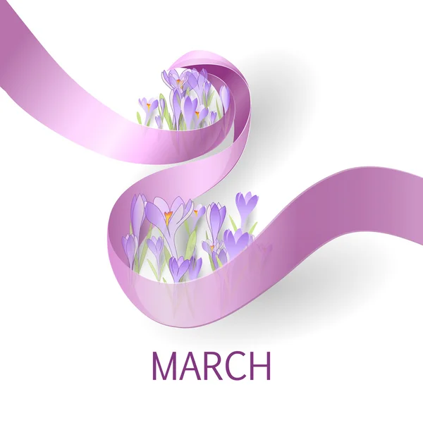 Band 8 mars gratulationskort — Stock vektor