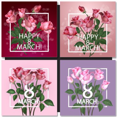 Soyut Mor Çiçek Tebrik kartı seti