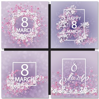 Soyut mor çiçek tebrik kartı