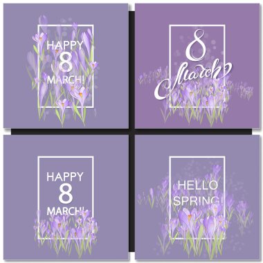 8 mart için vektör kartı. Dünya Kadınlar Günü