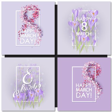 8 mart için vektör kartı. Dünya Kadınlar Günü