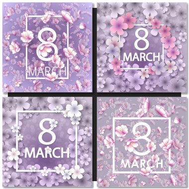 8 mart için vektör kartı. Dünya Kadınlar Günü