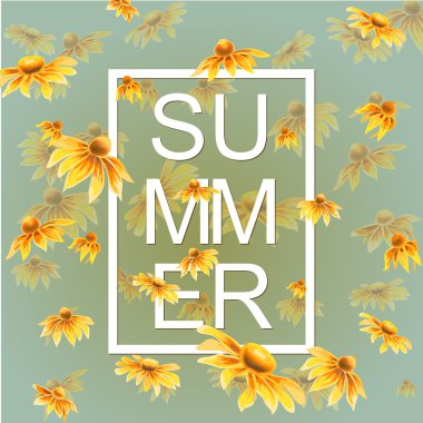 Turuncu ve sarı renkli çiçeklerle yeşil yaprakları çiçek öğeleri